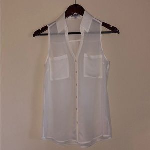 Textured white sleeveless Portifino shirt XS